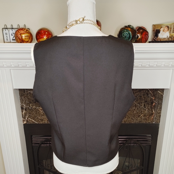 90's WOMENS BUTTON FRONT FLAP DETAIL VEST, BLACK XL - Picture 7 of 9